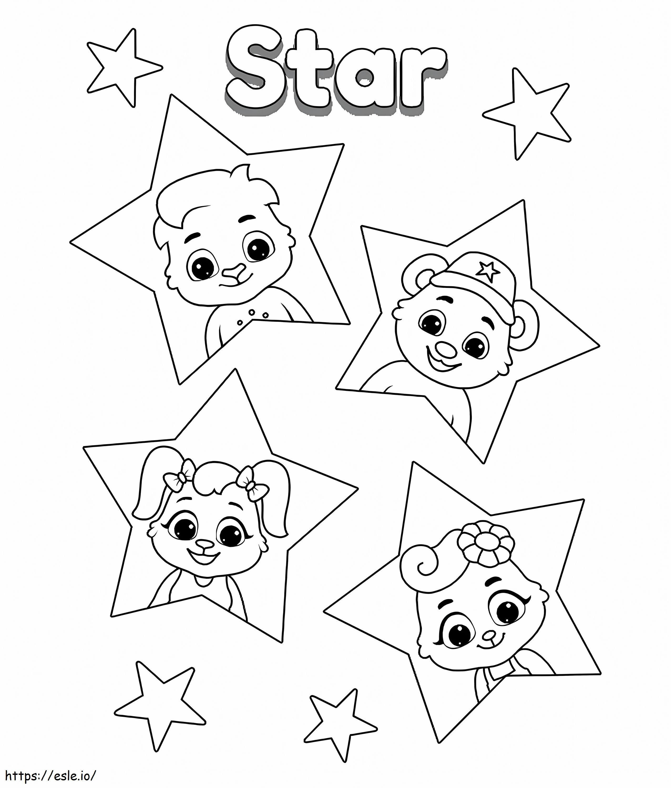 Estrellas de dibujos animados para colorear