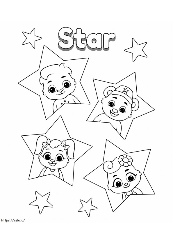 Estrellas de dibujos animados para colorear