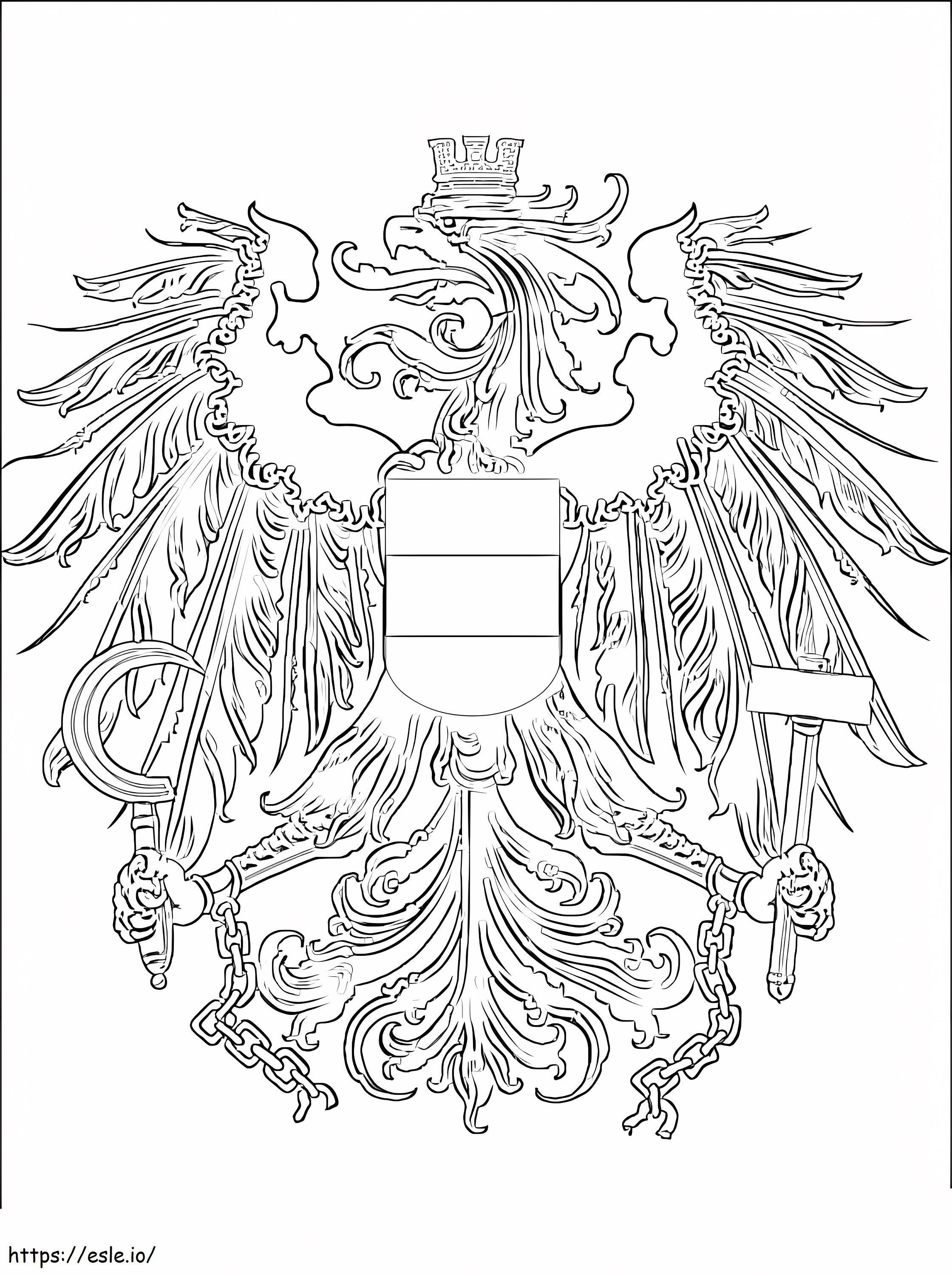 オーストリアの国章 ぬりえ - 塗り絵