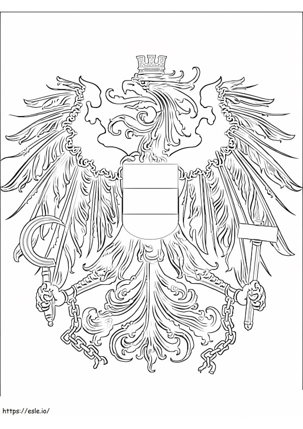 オーストリアの国章 ぬりえ - 塗り絵