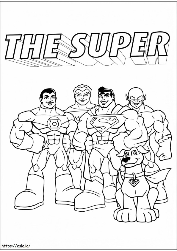 Printable Super Friends coloring page