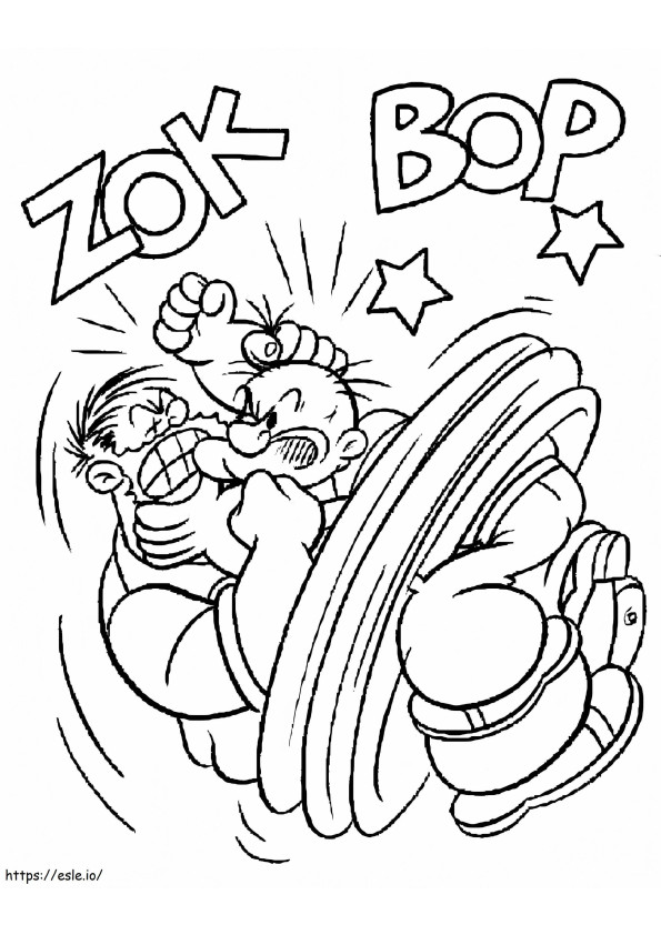 Popeye And Bluto Fighting coloring page