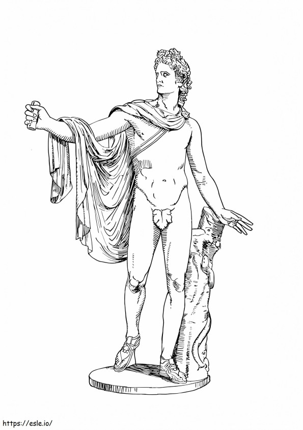 Statuie romana de colorat