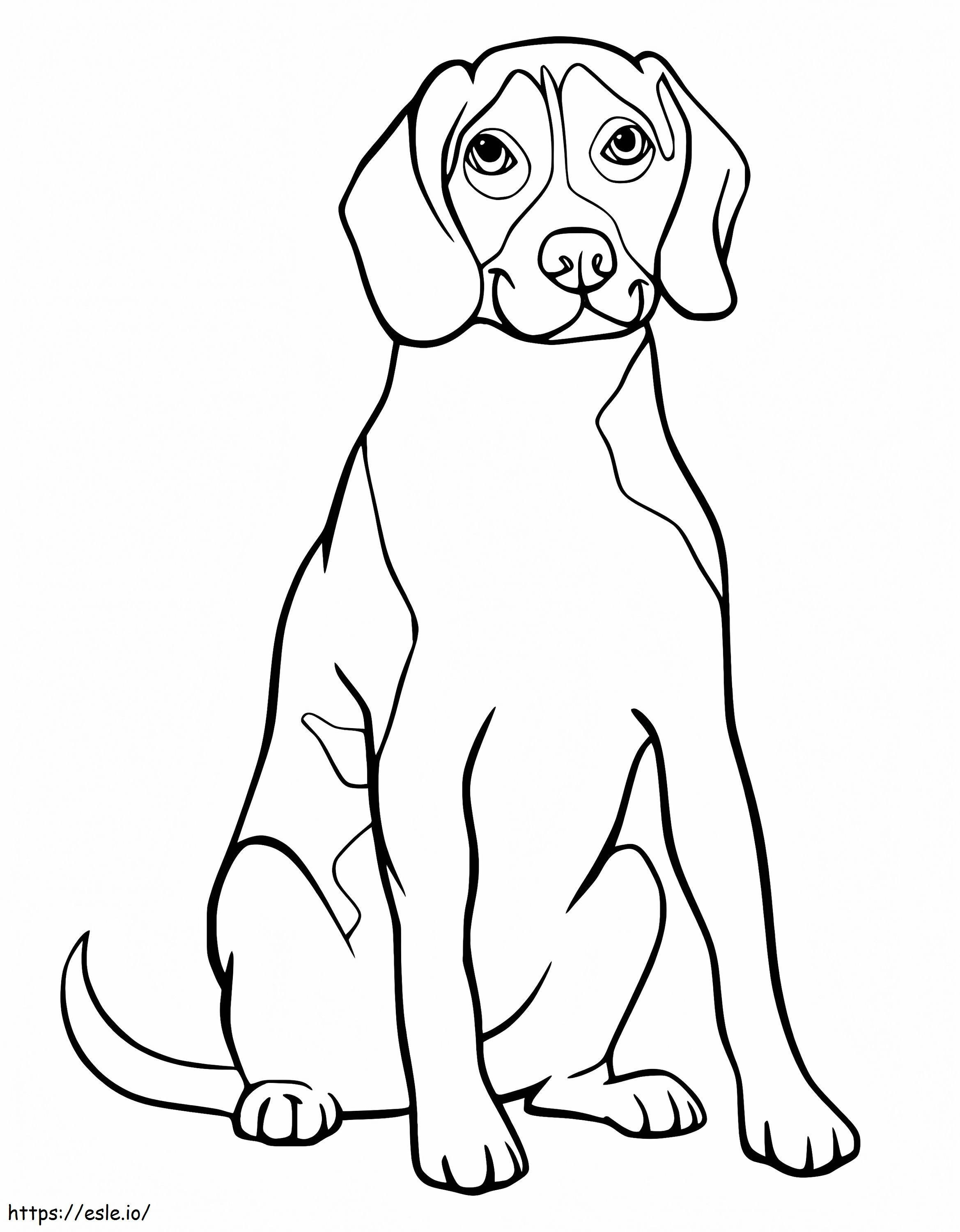 Hymyilevä Beagle-koira värityskuva