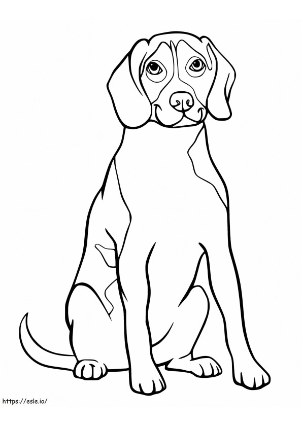 Lachende Beagle-hond kleurplaat