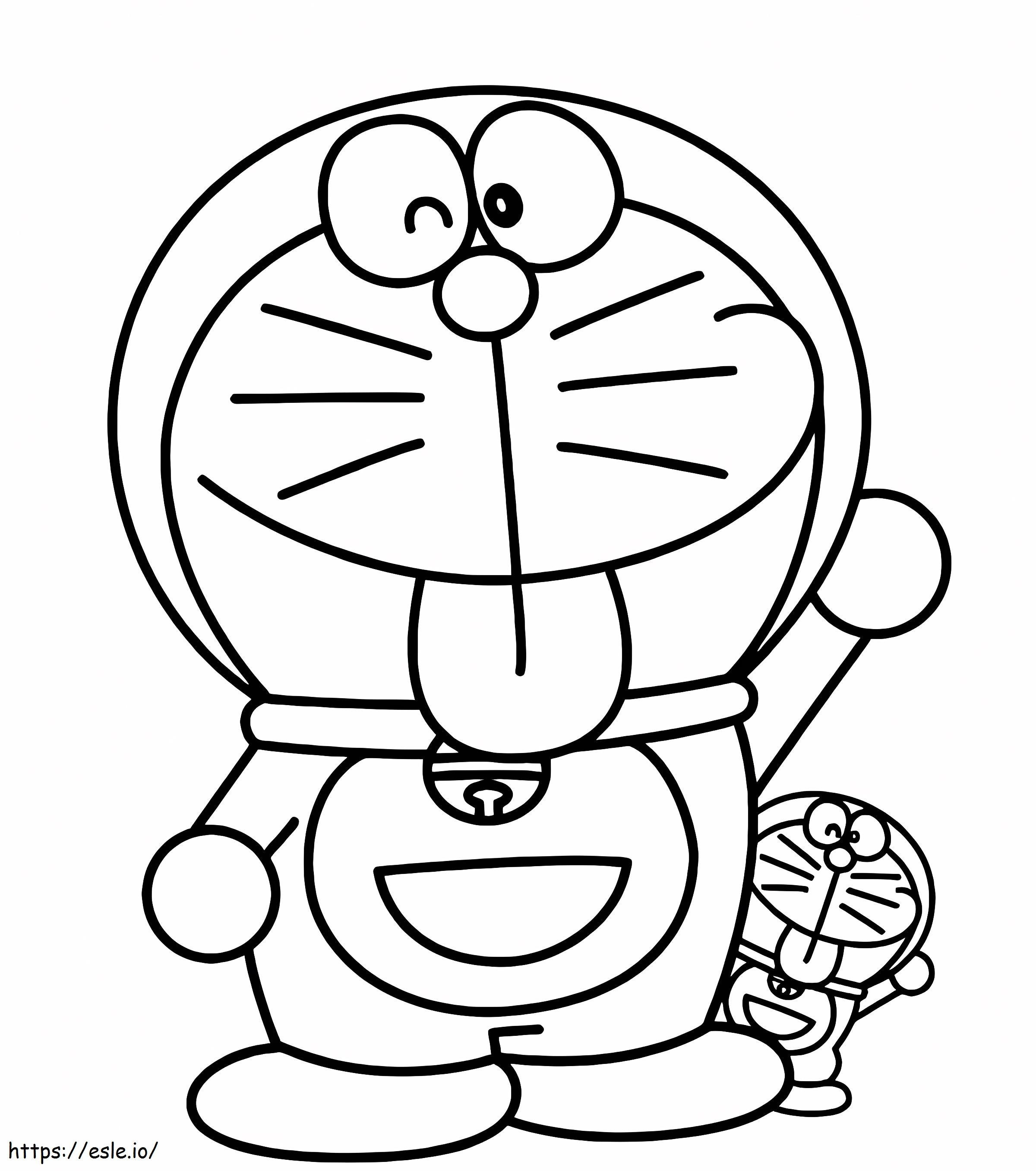 Coloriage 1540782452 Doraemon avec ses petits jumeaux dans Doraemon pour les enfants à imprimer dessin