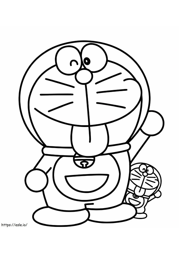 1540782452 Doraemon mit seinen kleinen Zwillingen in „Doraemon für Kinder“. ausmalbilder