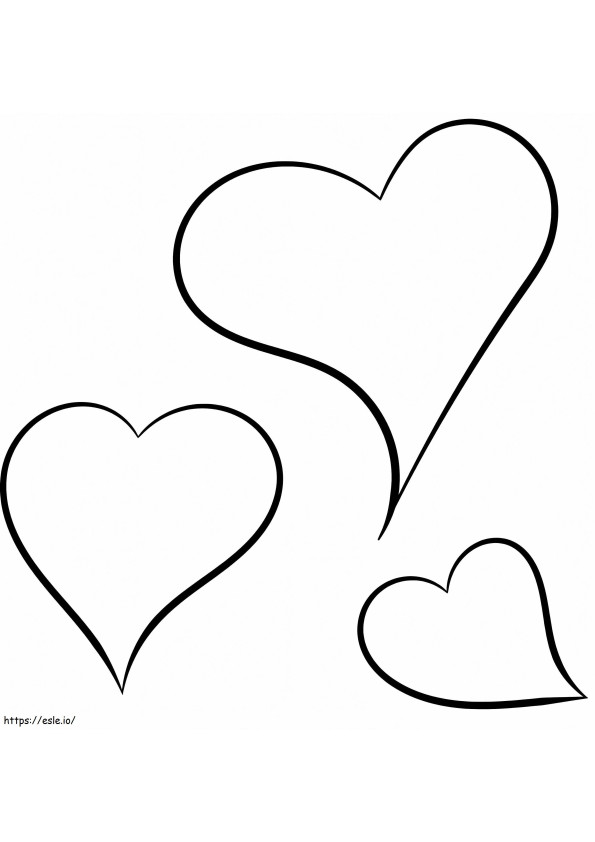 Simple Hearts coloring page