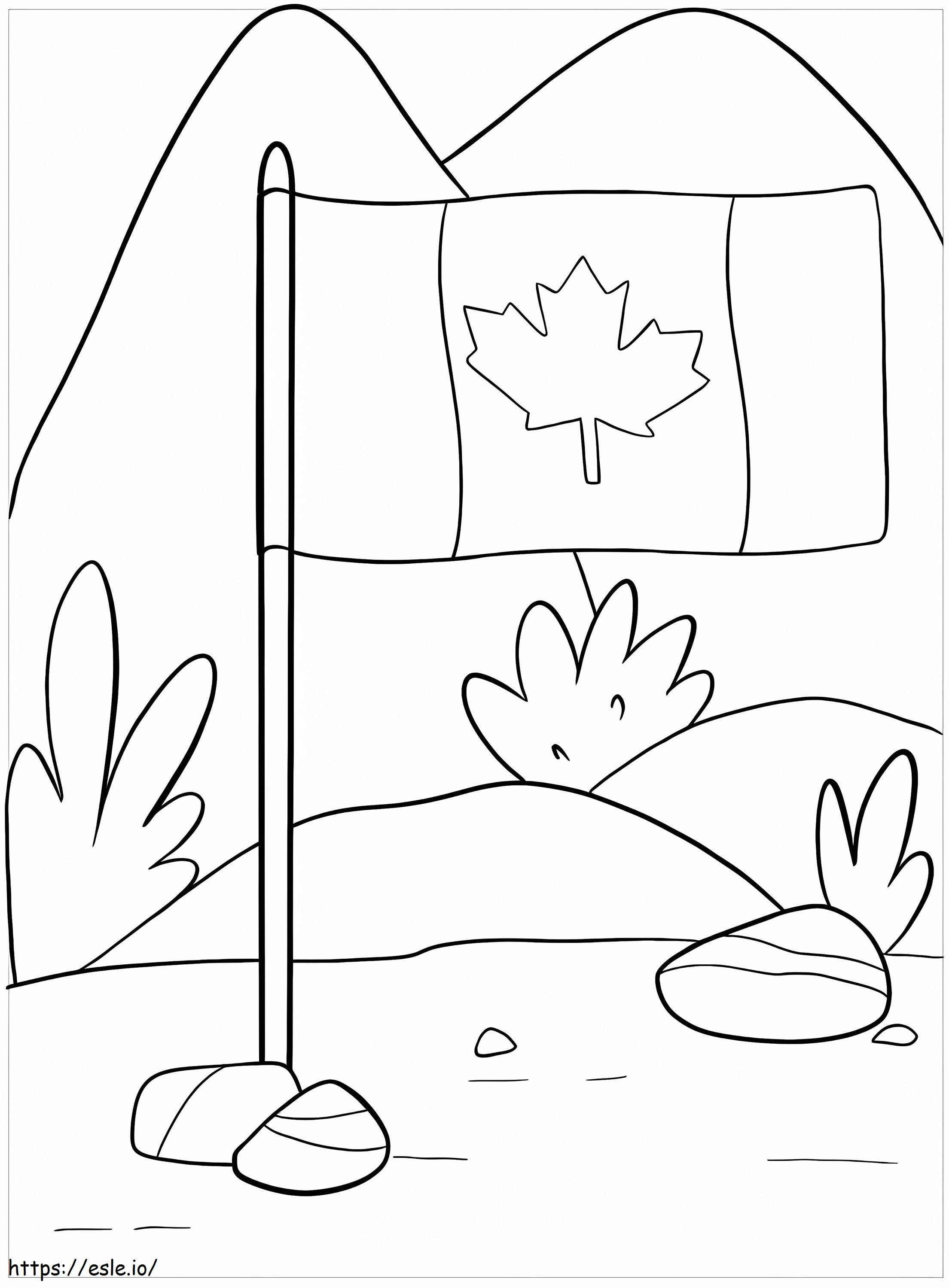 Coloriage Drapeau du Canada 3 à imprimer dessin