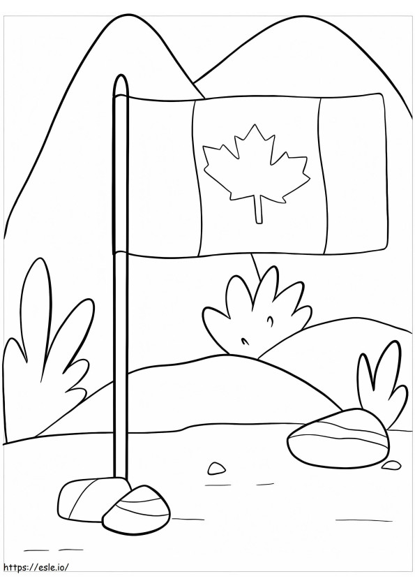 Vlag van Canada 3 kleurplaat