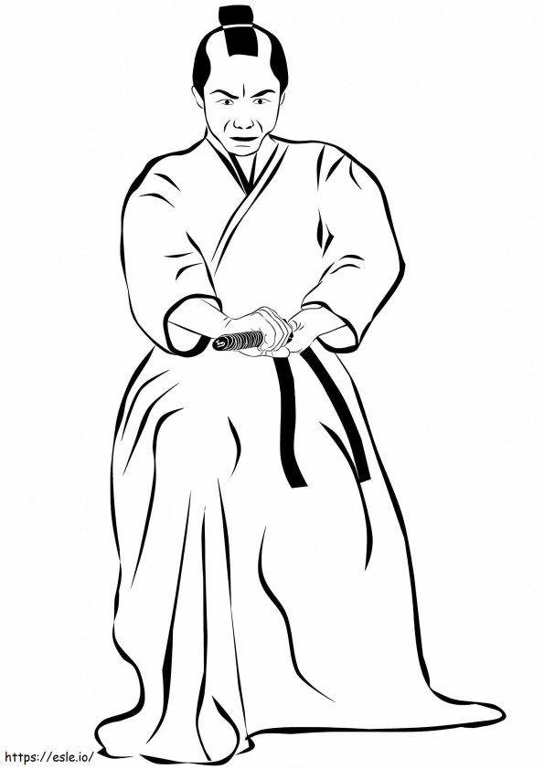 Samuraj I Katana kolorowanka