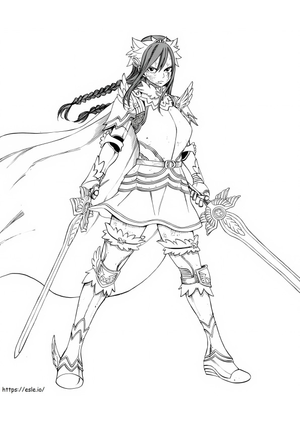 Amazing Erza Scarlet coloring page