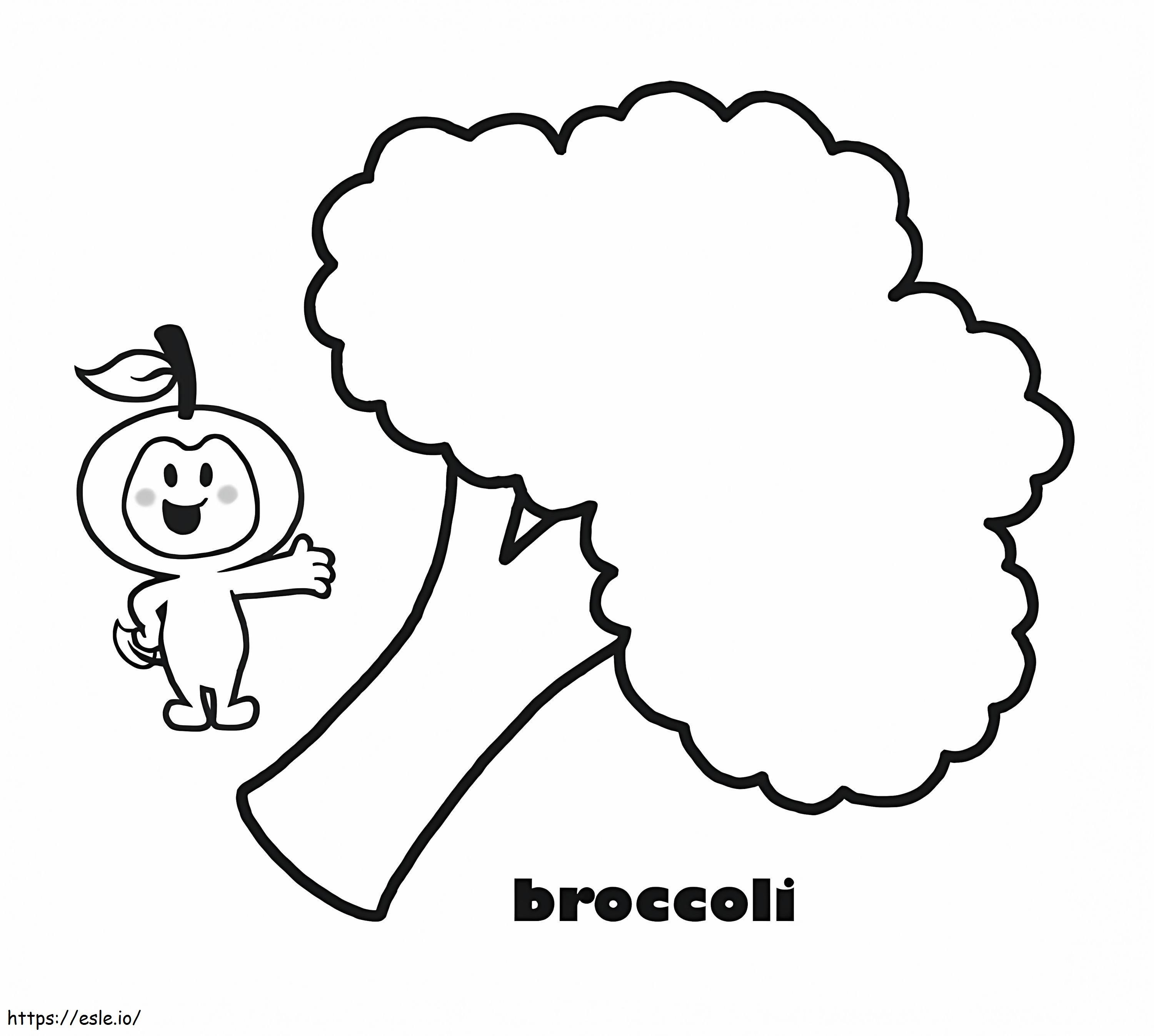 Simple Broccoli coloring page