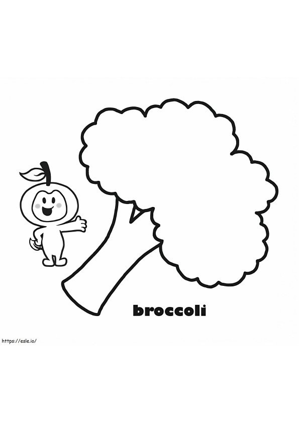 Simpele broccoli kleurplaat