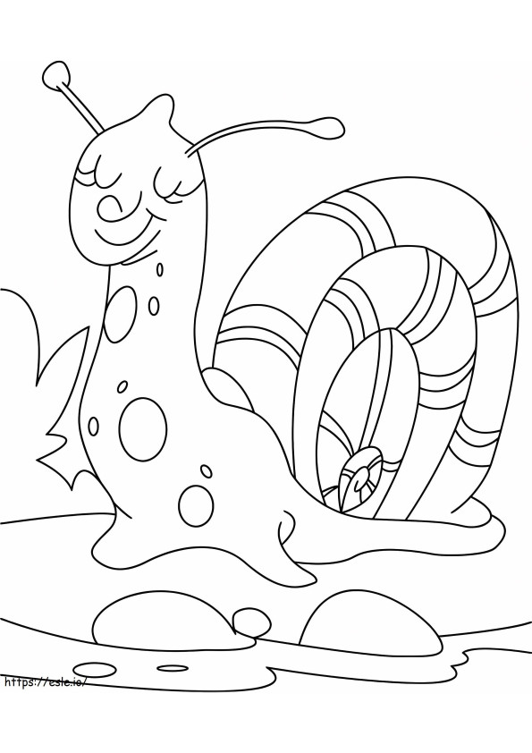 Coloriage Escargot endormi à imprimer dessin
