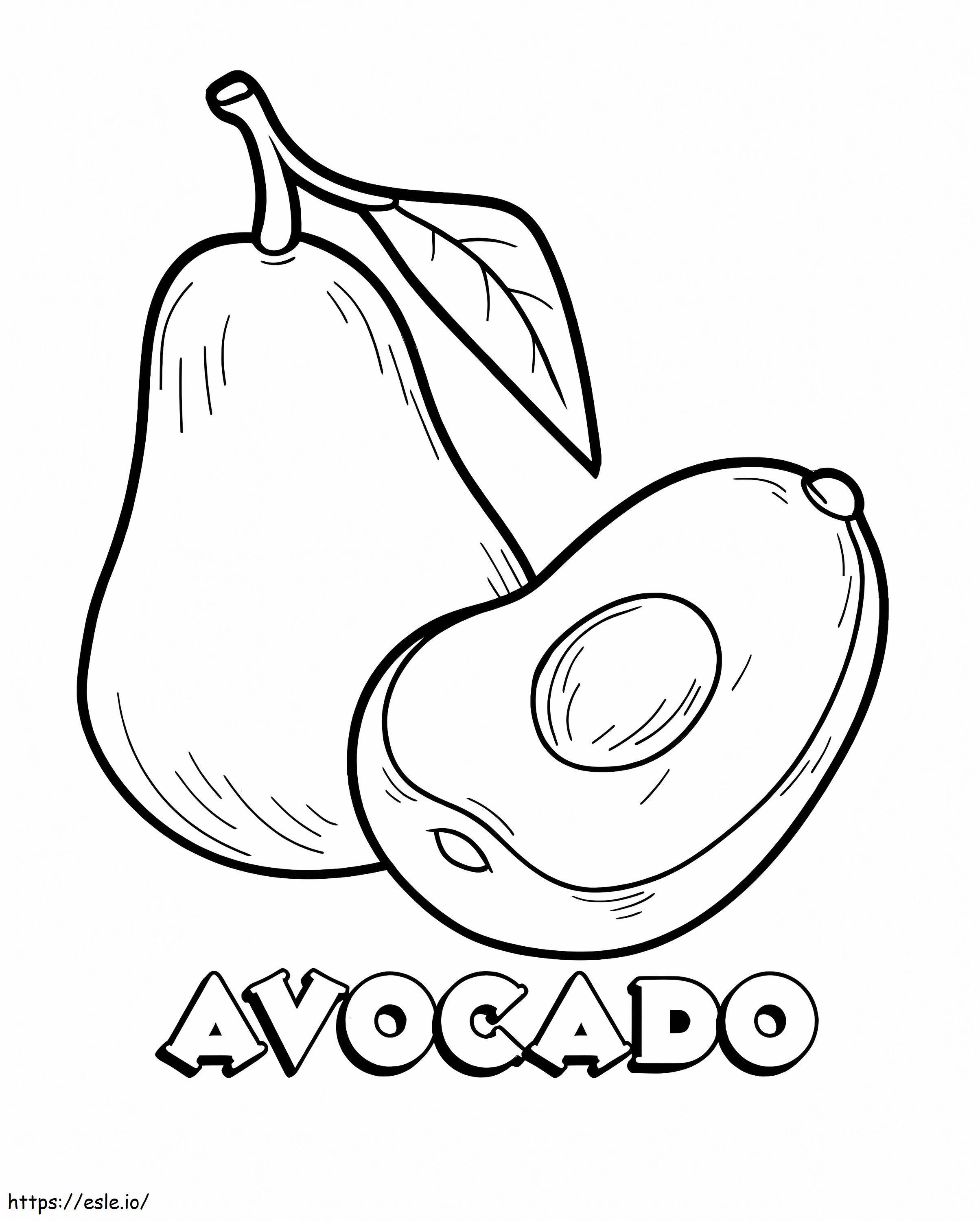 Avocado And A Half 4 coloring page