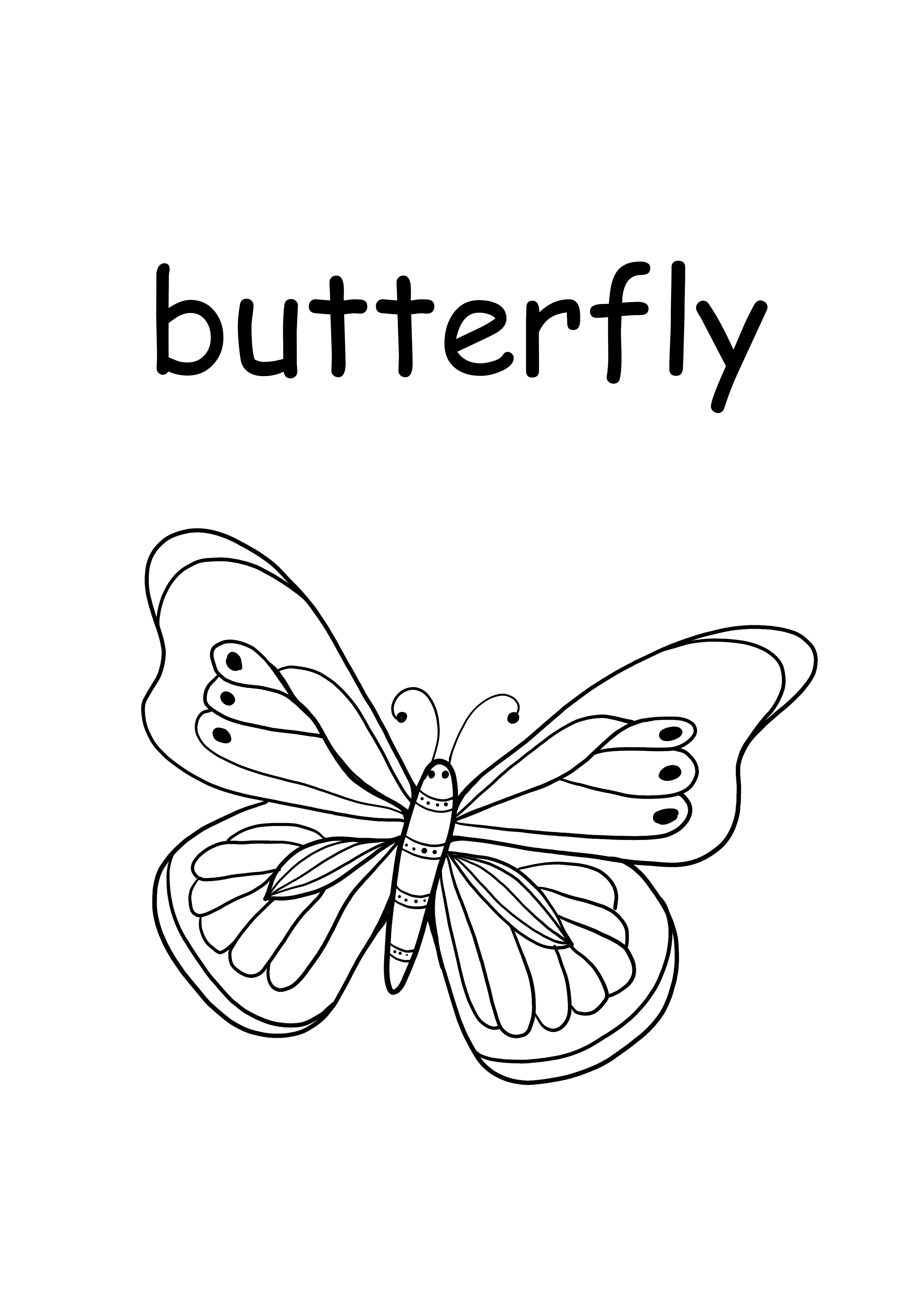 b für Schmetterling Kleinbuchstaben kostenlos zum Ausmalen und Herunterladen