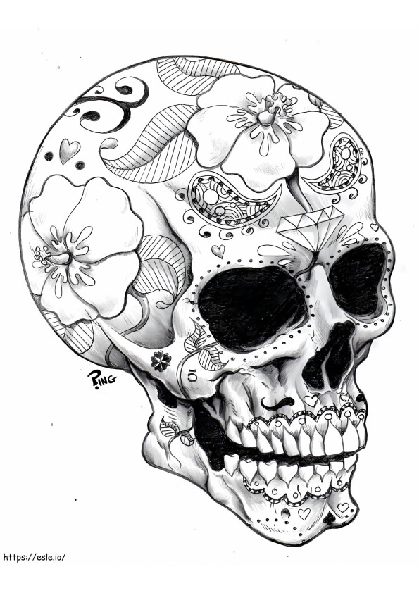 Sugar Skulls coloring page