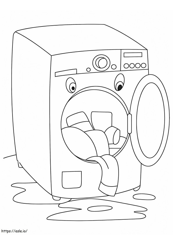 Cartoon Washing Machine coloring page