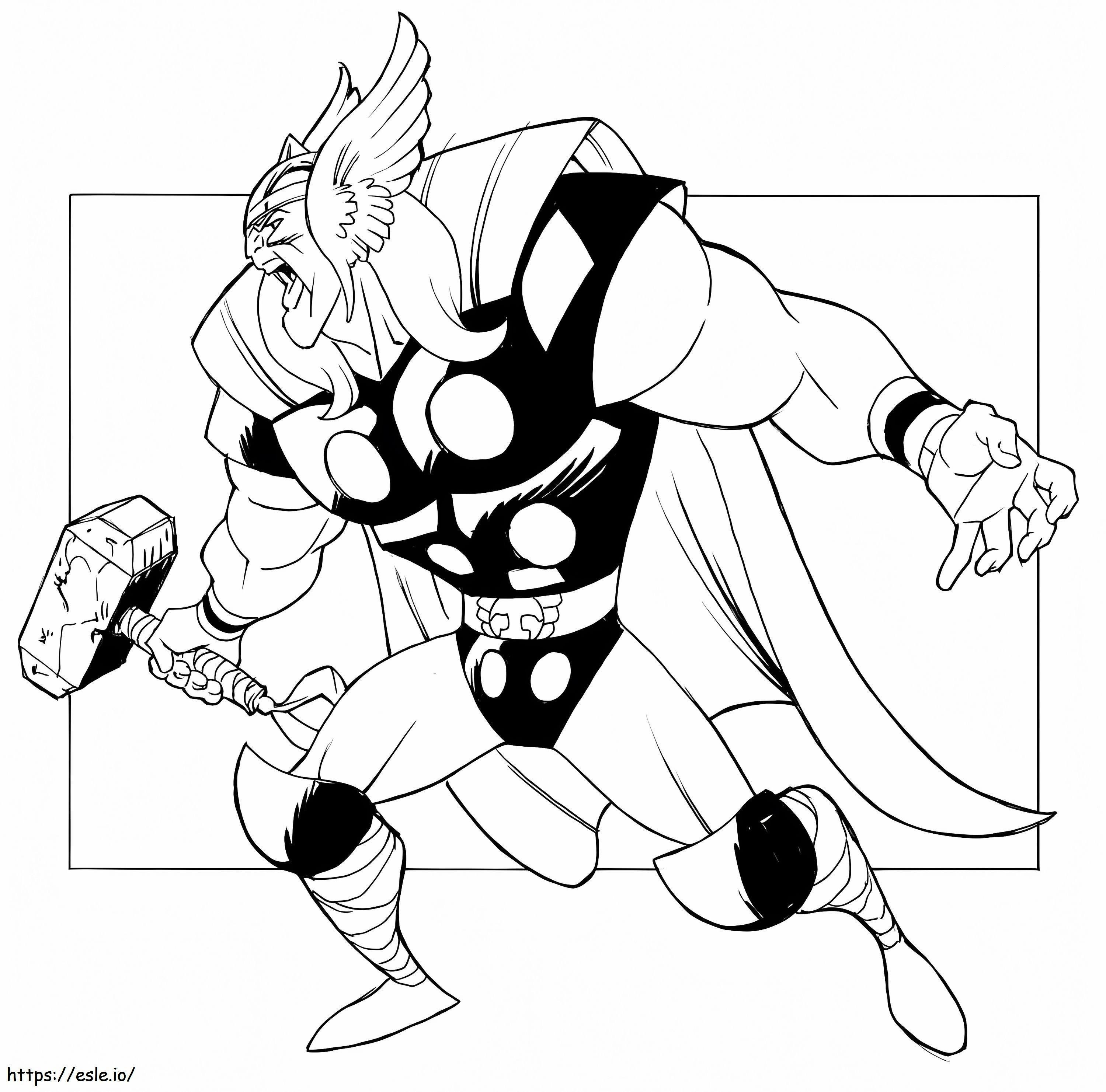 Thor Is Angry coloring page