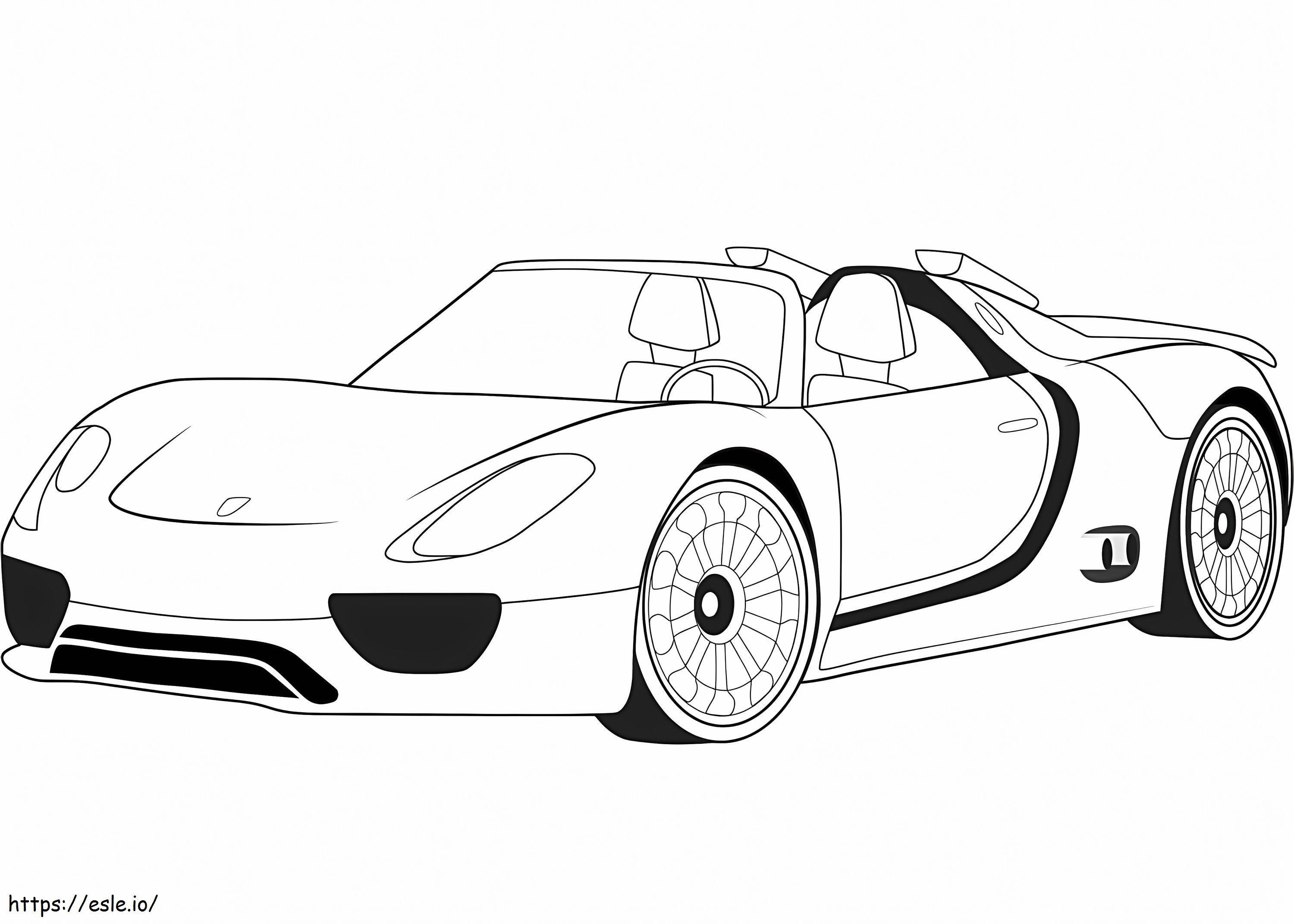 Concepto Porsche 918 Spyder para colorear