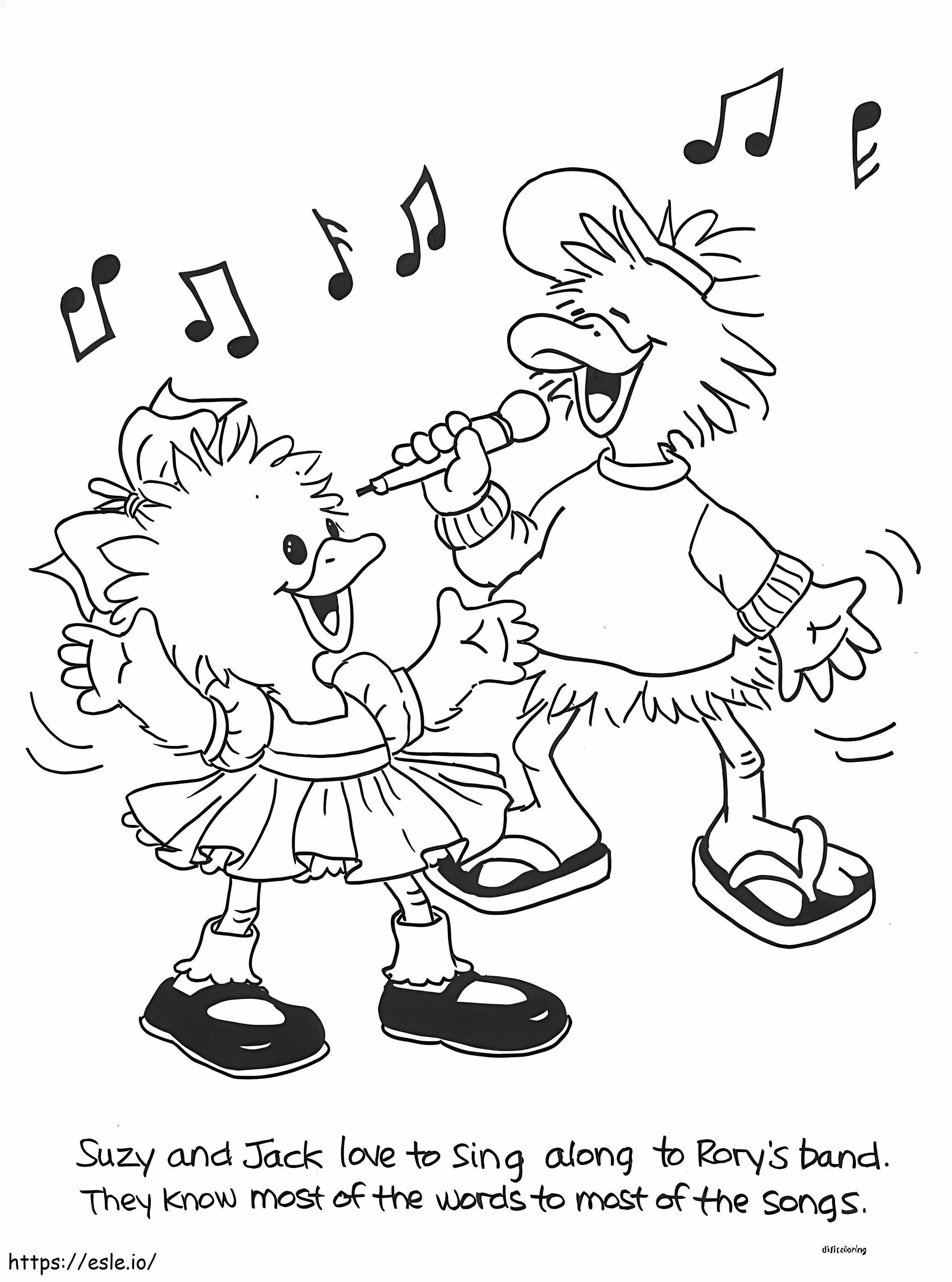 Suzy And Jack From Suzys Zoo coloring page