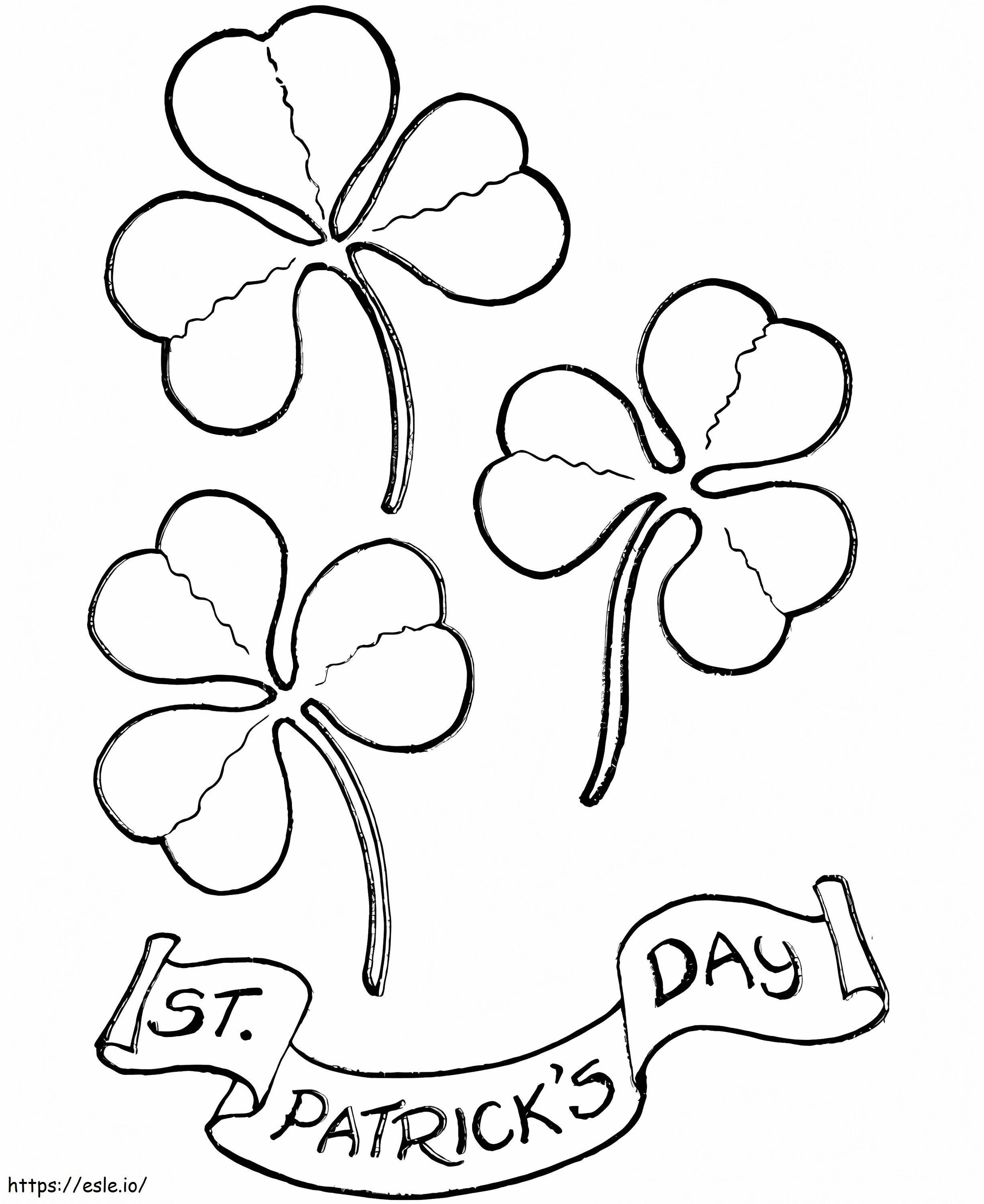 St. Patricks Day Shamrocks coloring page