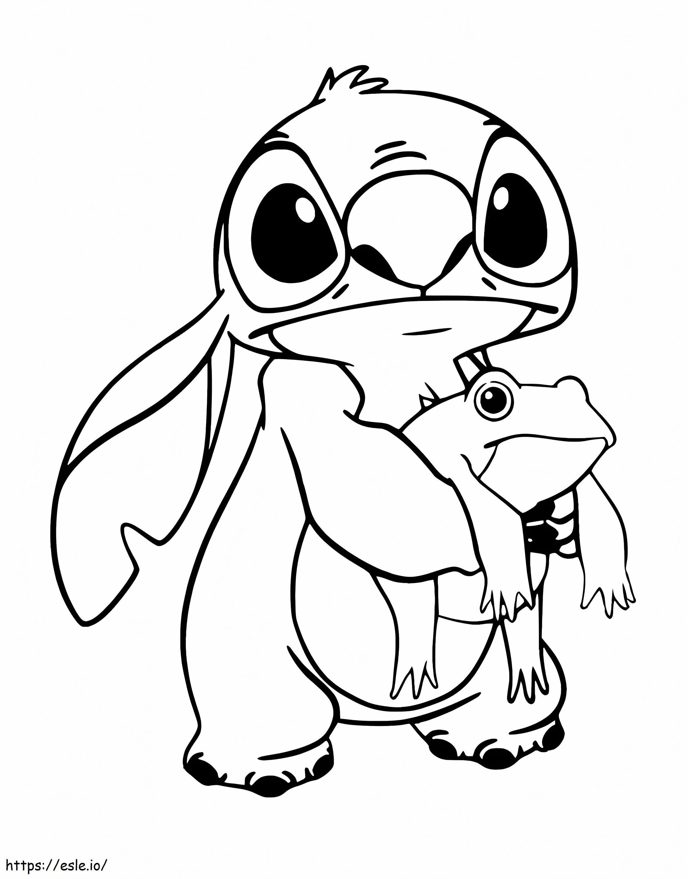 Stitch Holding Frog värityskuva
