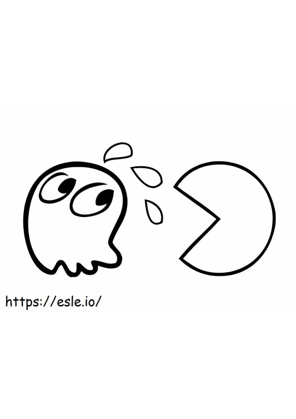 Pacman Eating Ghost värityskuva