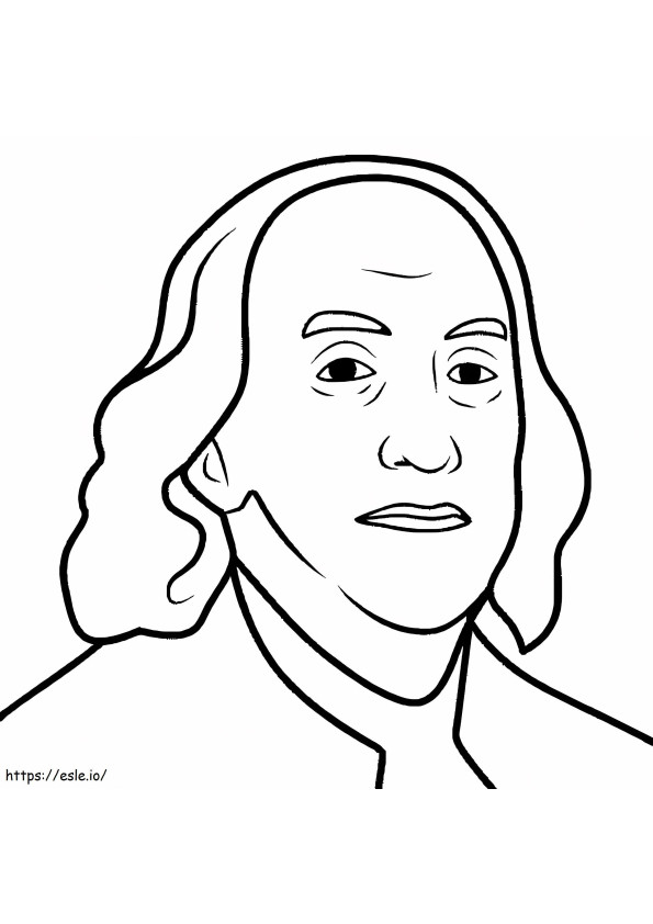 Cara de Benjamín Franklin para colorear