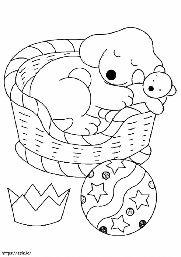 Puppy Sleeping coloring page