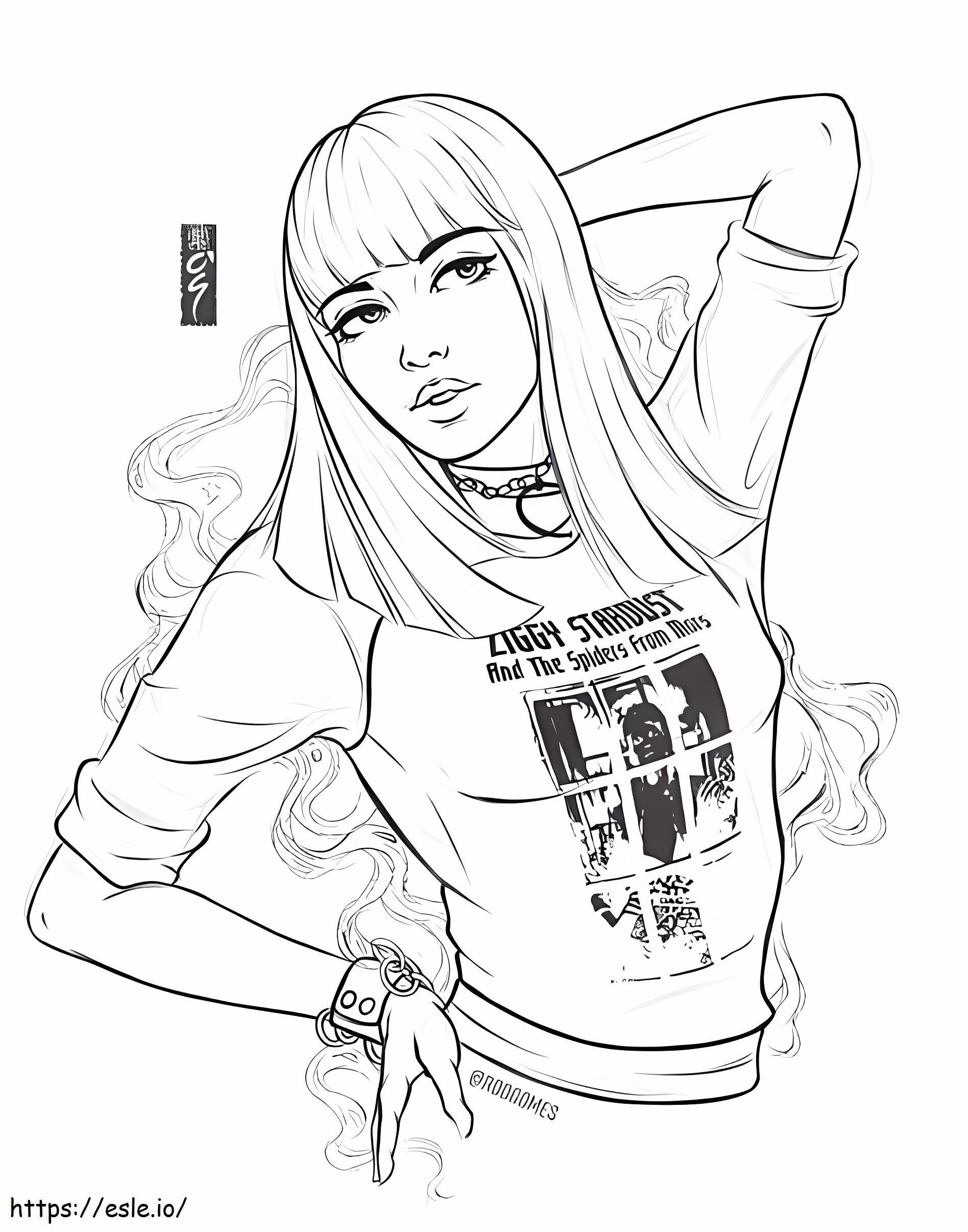 Lisa From Blackpink coloring page