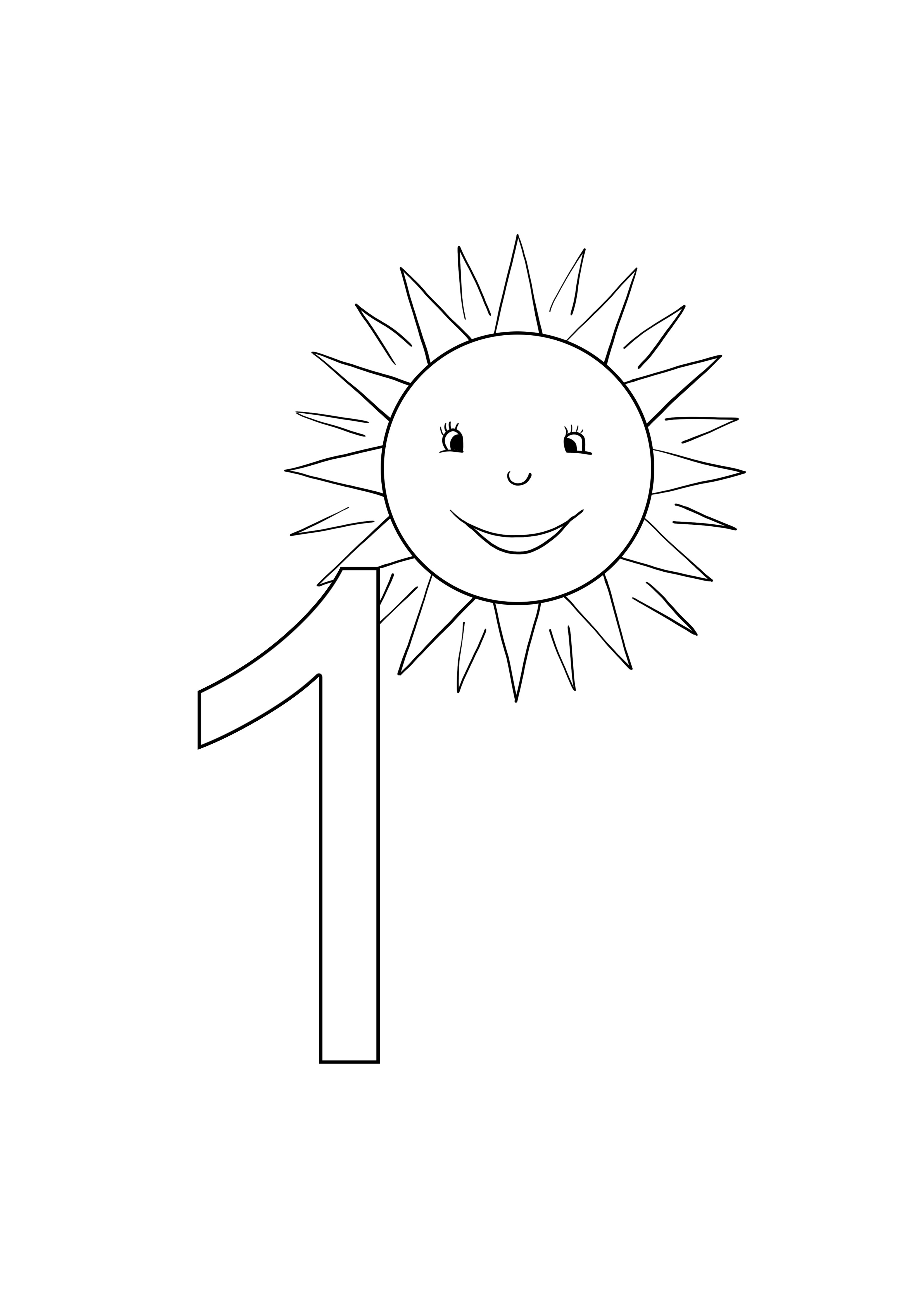 satu halaman nomor pencetakan bebas matahari
