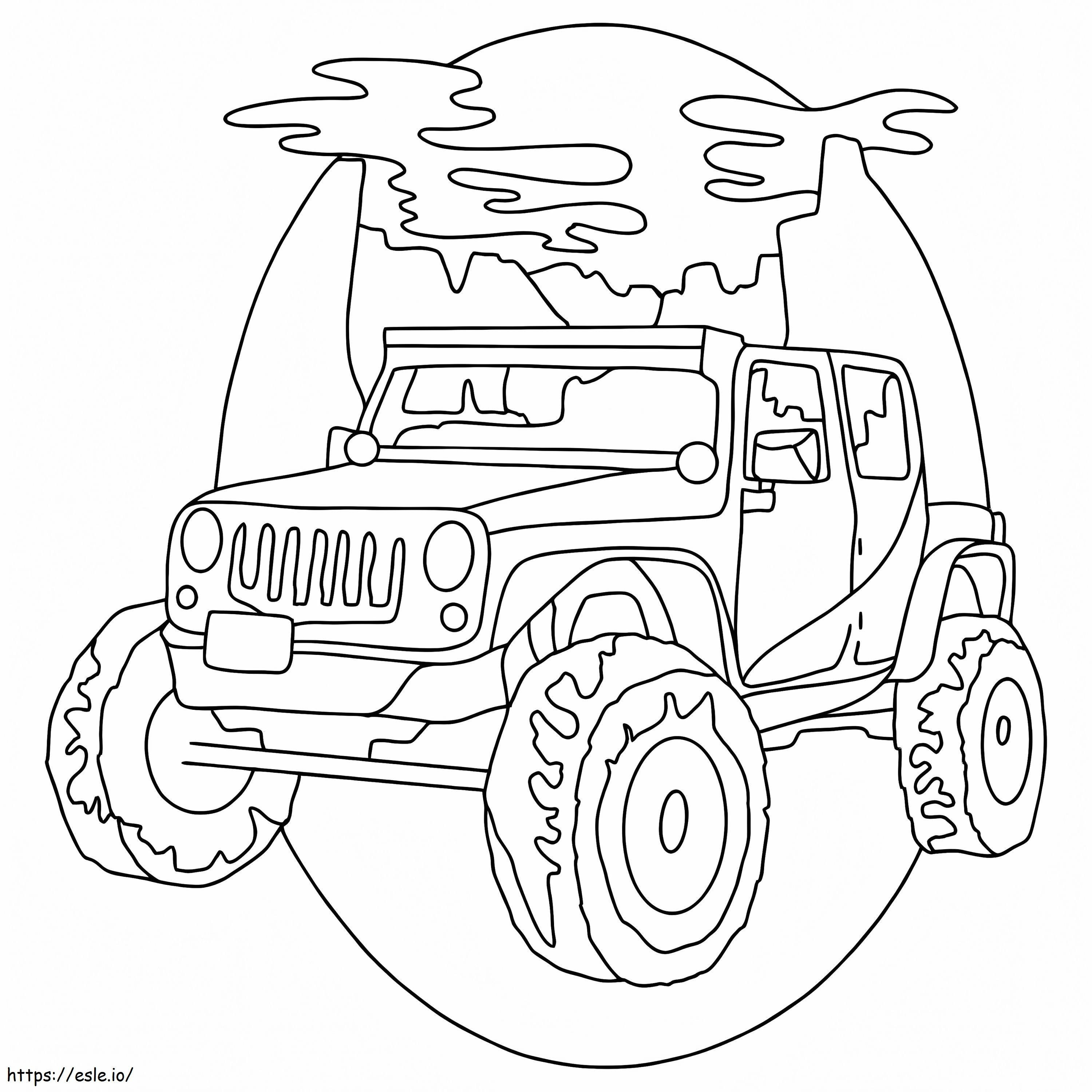 Coloriage Jeep 2 à imprimer dessin