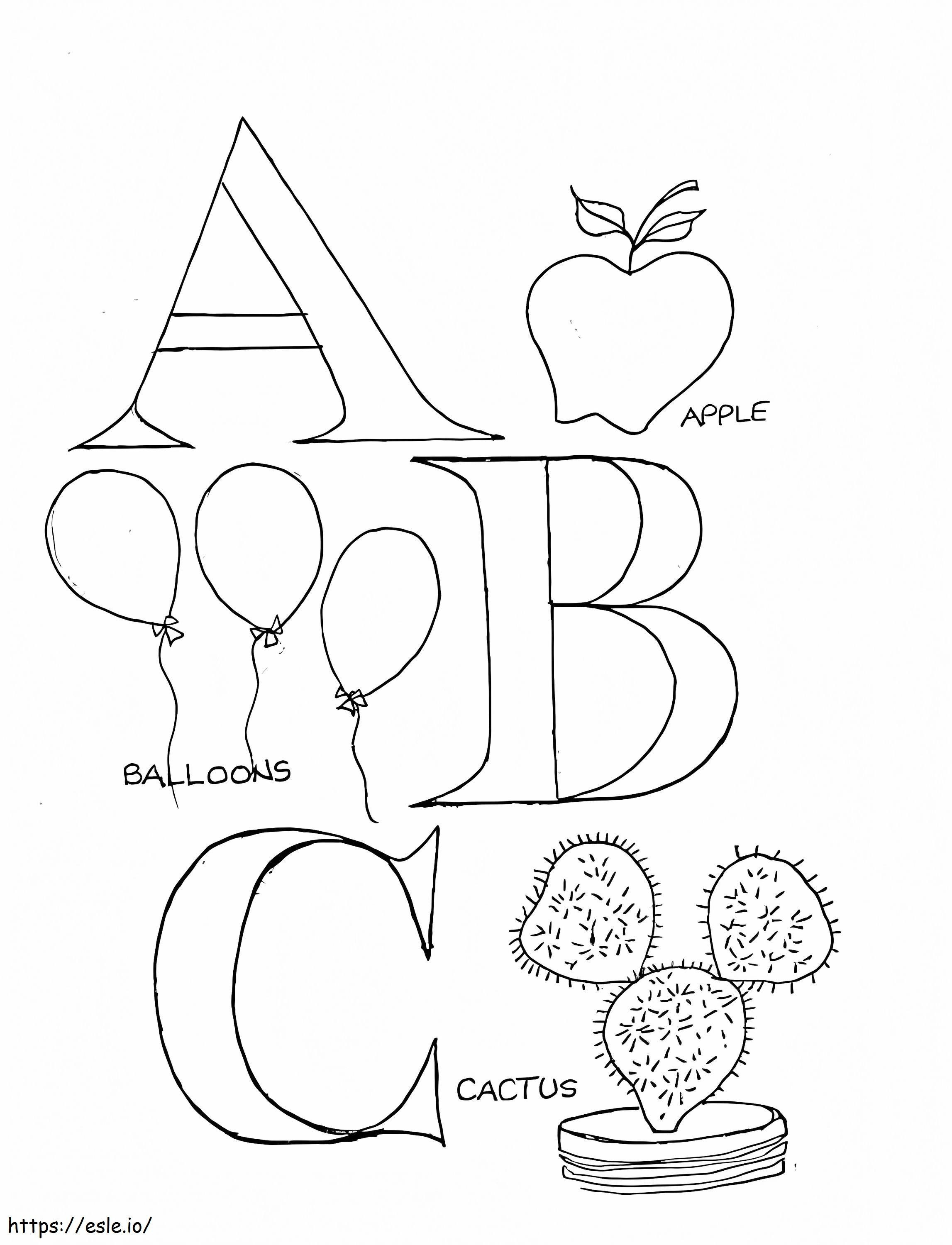 Coisas com ABC para colorir