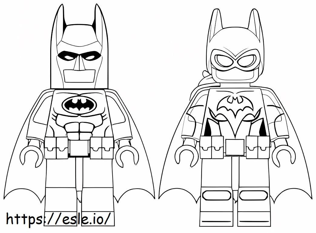 Coloriage LEGO Batgirl et Batman à imprimer dessin