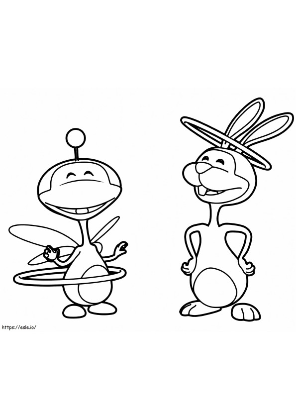 Rabbit And Uki coloring page