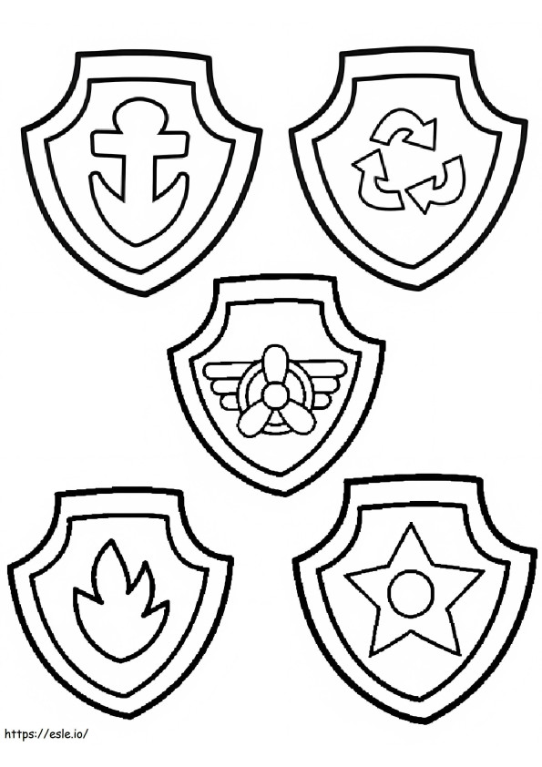 Paw Patrol Badges coloring page