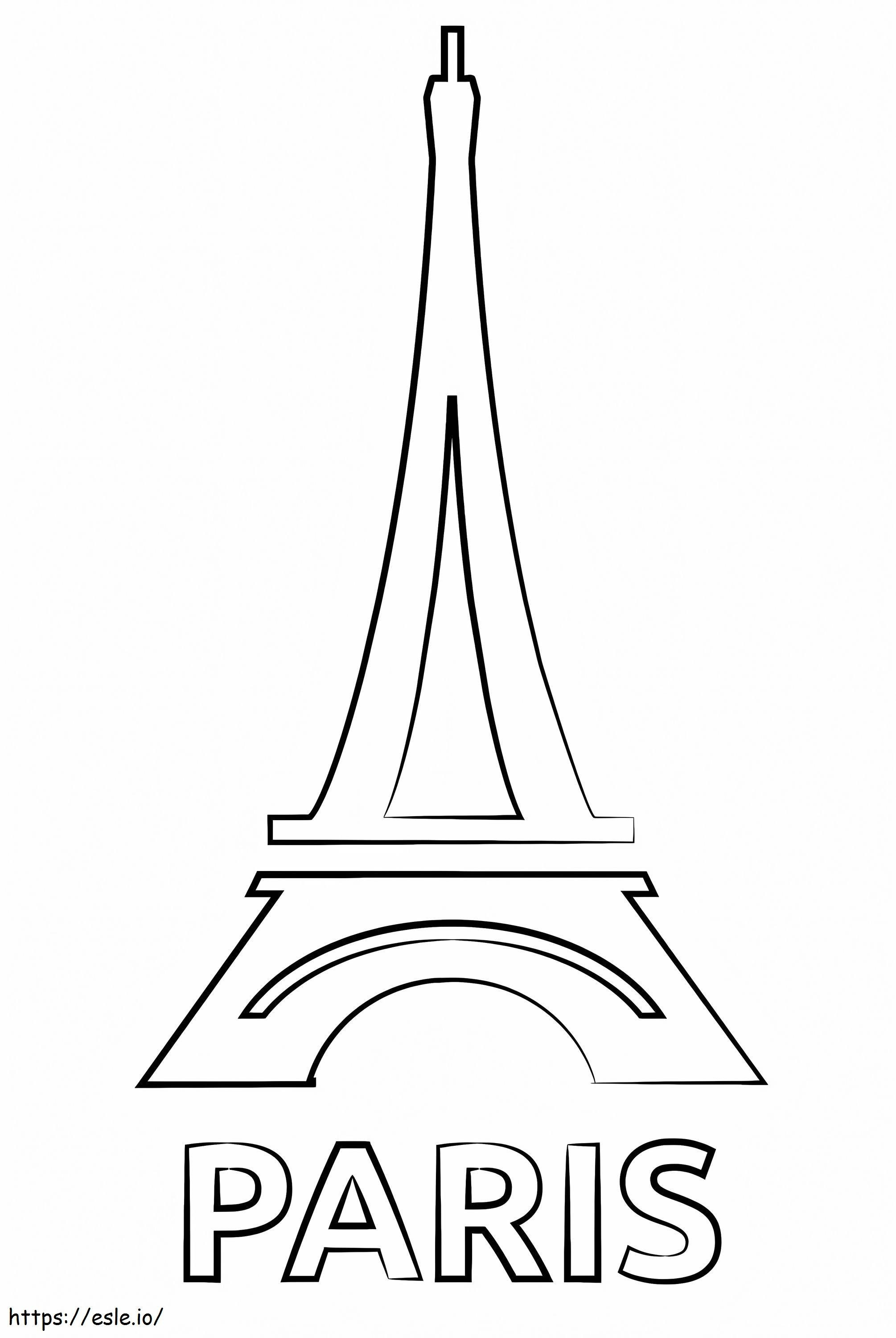 Turnul Eiffel simplu 3 de colorat