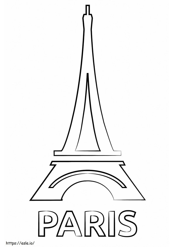 Turnul Eiffel simplu 3 de colorat