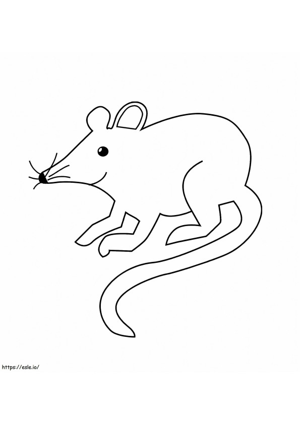 Easy Cartoon Rat coloring page