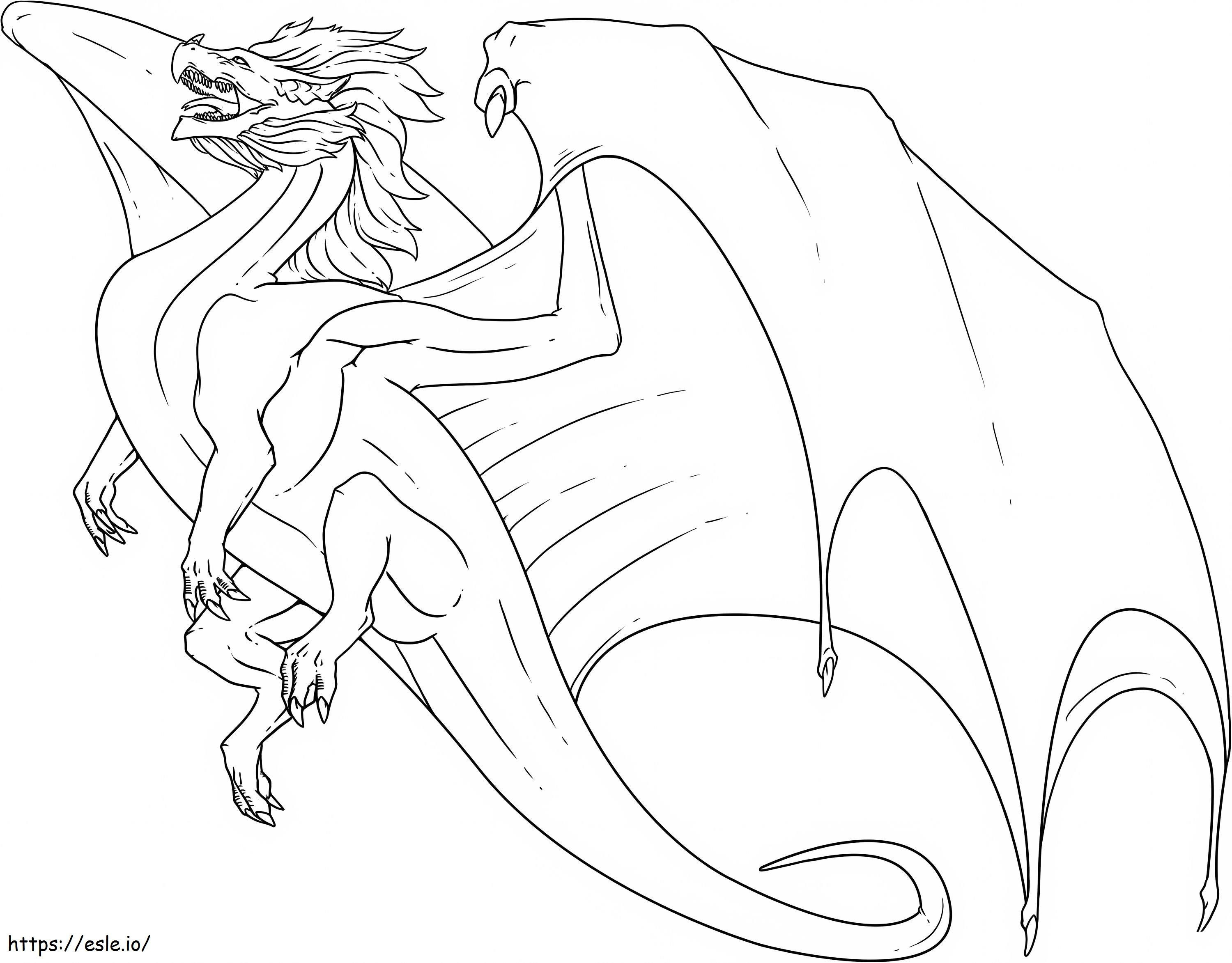 Coloriage Grand dragon volant à imprimer dessin
