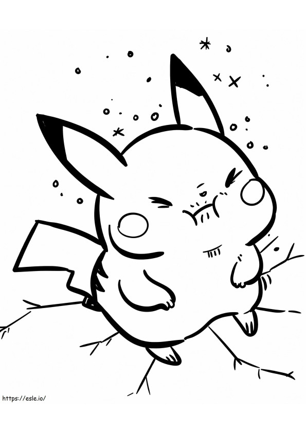 Coloriage Pikachu a l'air drôle à imprimer dessin