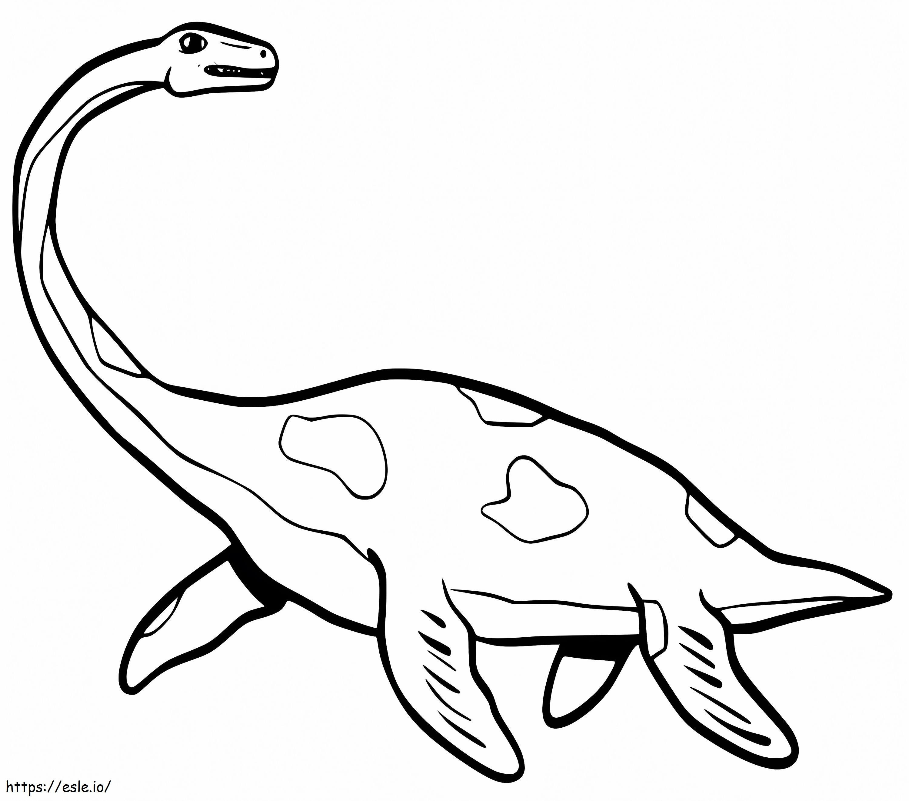 恐竜プレシオサウルス ぬりえ - 塗り絵