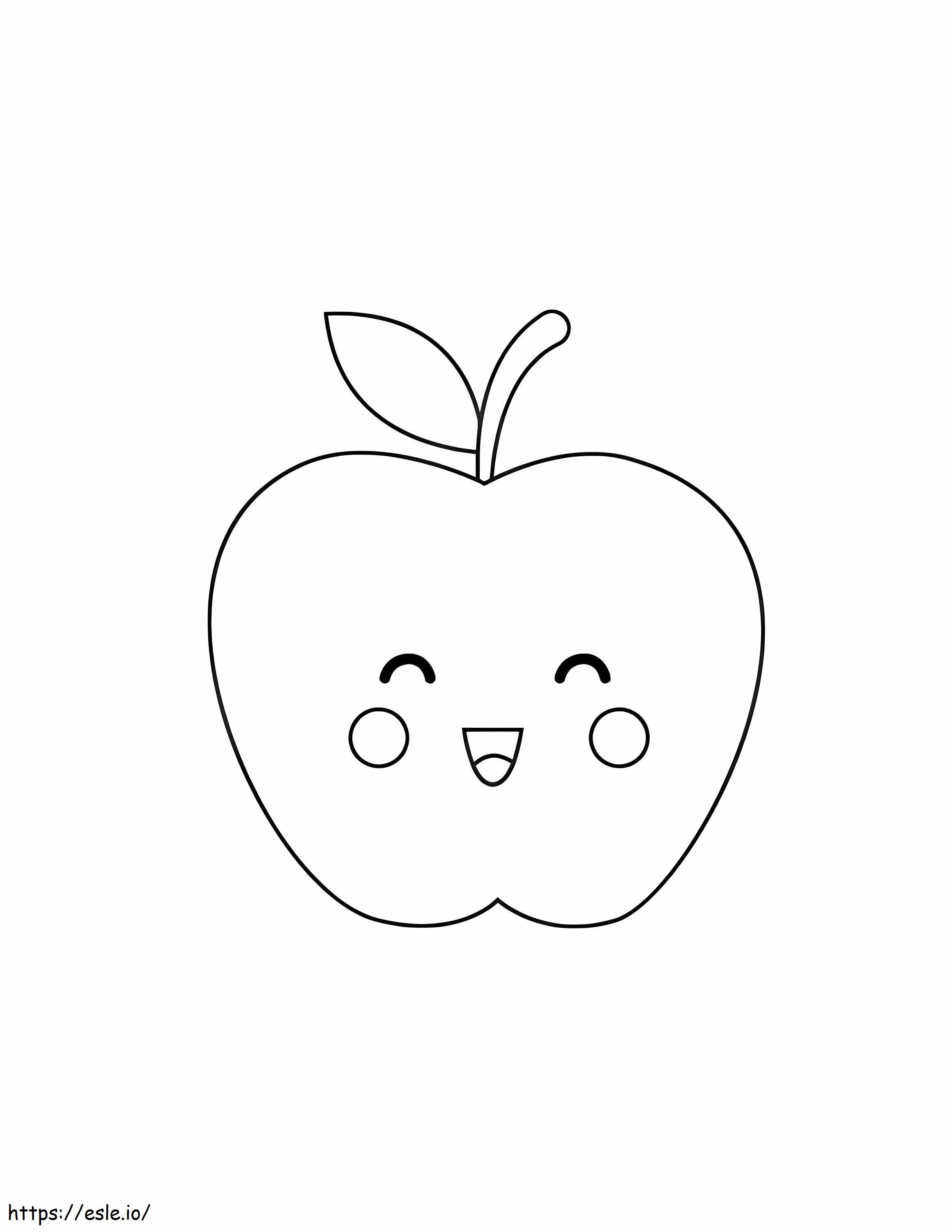 Coloriage Pomme drôle mignonne à imprimer dessin