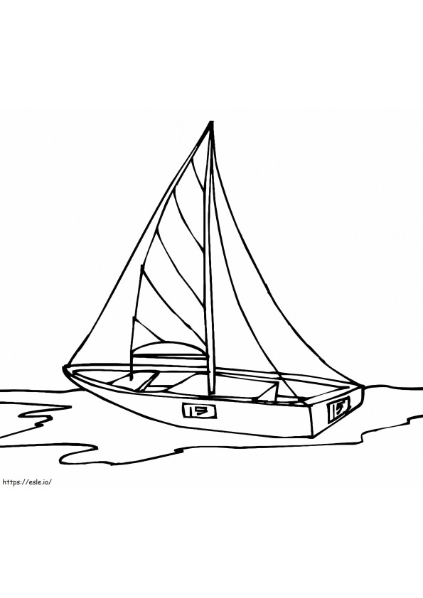 Una barca a vela da colorare