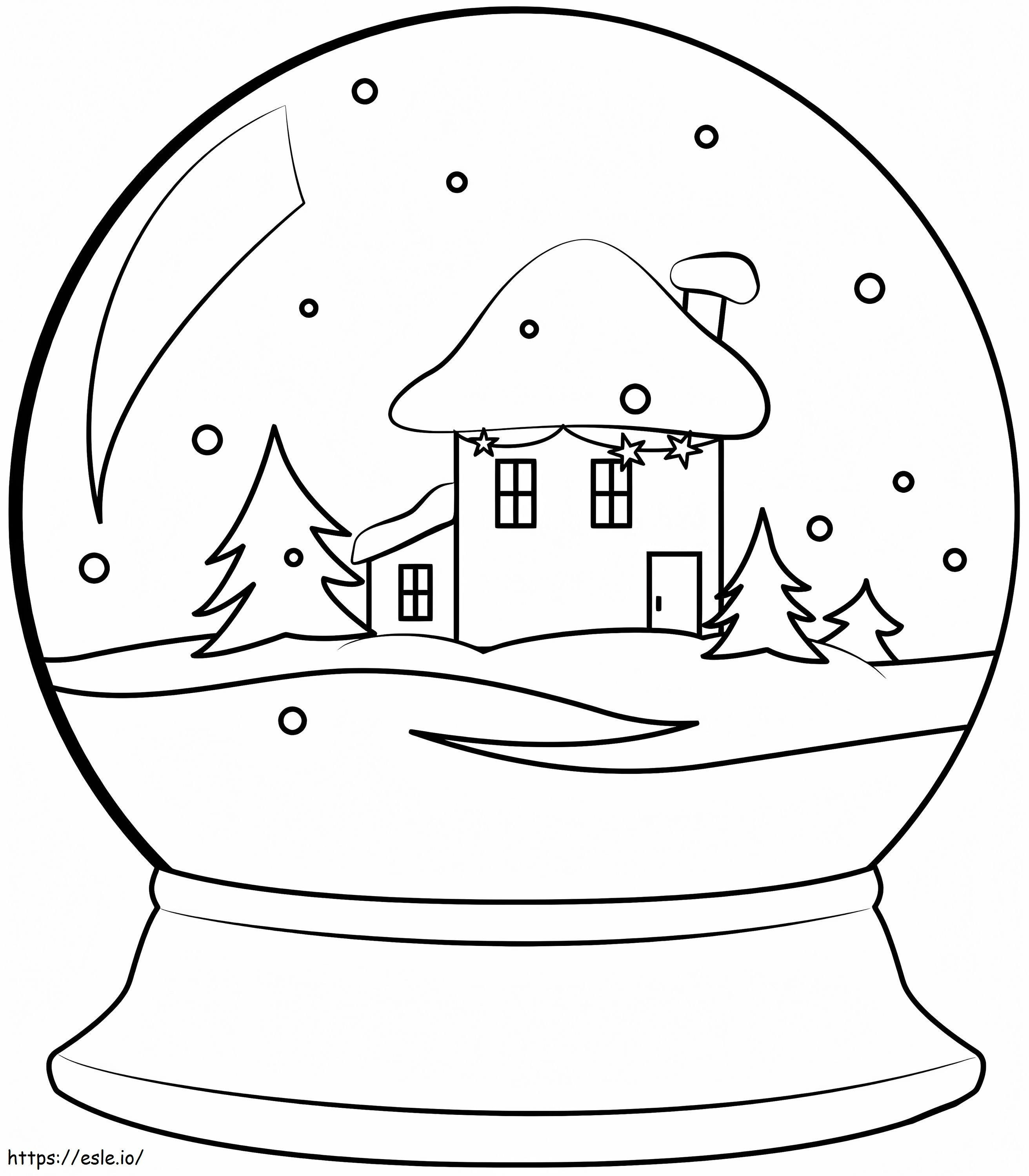 Coloriage Boule à neige de Noël à imprimer dessin