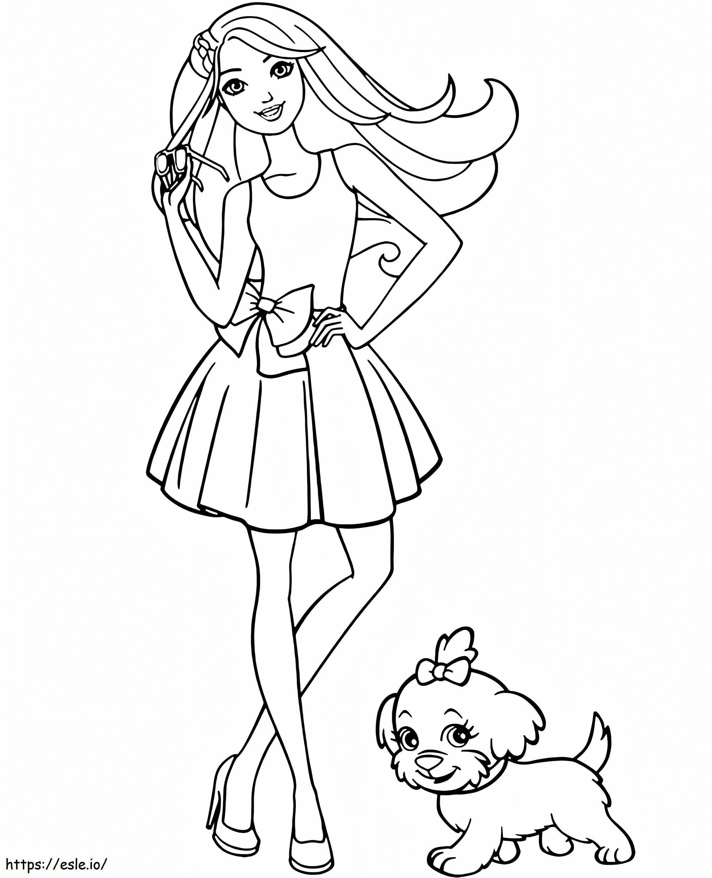 Barbie An Puppy coloring page