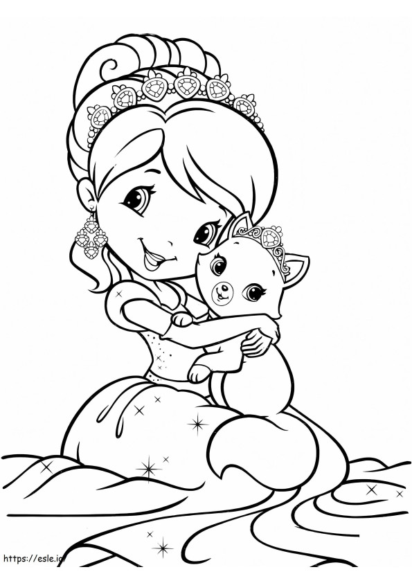 Strawberry Mermaid Cake coloring page