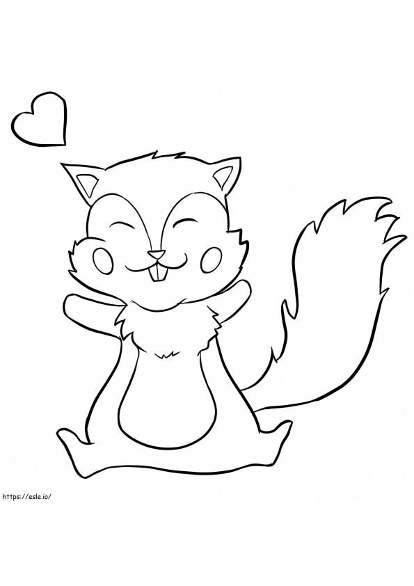 Happy Chipmunk coloring page